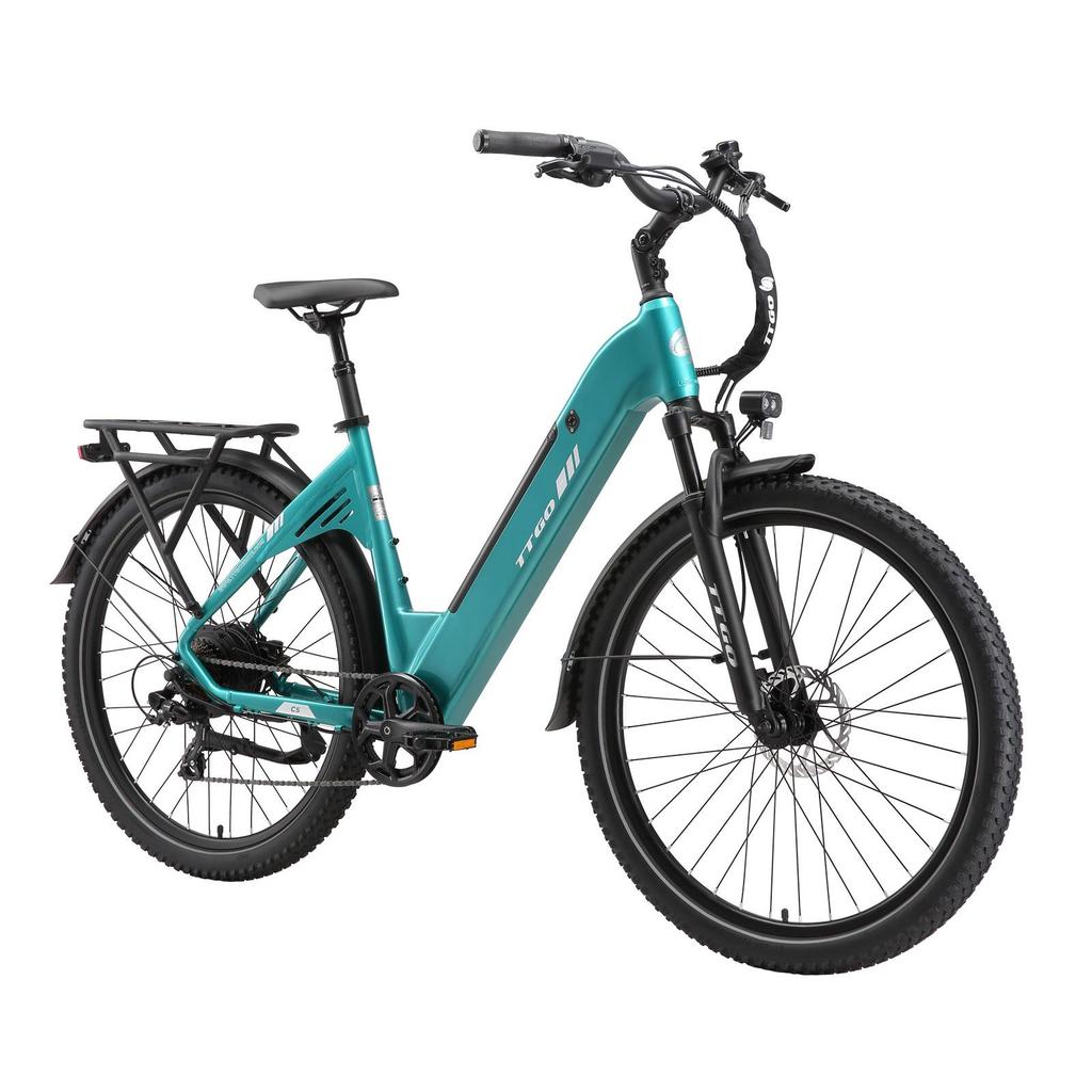 TTGO C5 Multi Terrain E-Bike 27 Zoll Breite Reifen 48V13,5Ah Akku 250W Motor 100KM Maximale Reichweite Outdoor Fahren Stadt Elektrofahrrad Mit ZweiSitzer