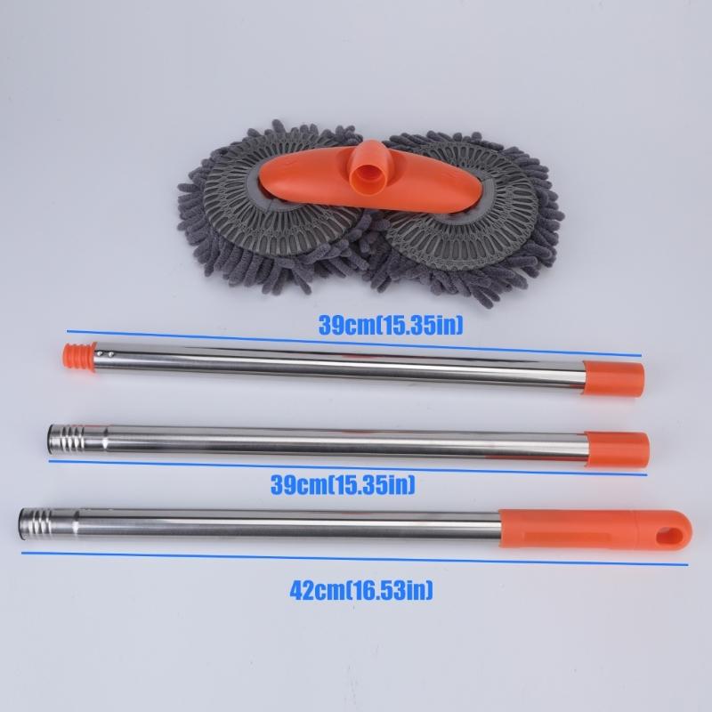 Long Handle Car Wash Mop with Soft Fiber Head for Rooflines, Windshields, Body Panels, Regular Vehicle Washing, and Easy Storage Tasks