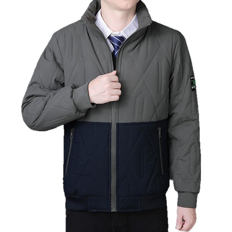 Lamb wool cotton-padded clothes stand-up collar cotton-padded clothes for men and women, new velvet cotton-padded clothes for men in winter, casual 