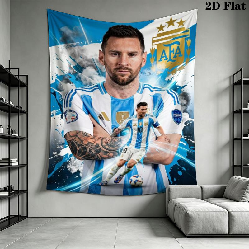 Messi Wall Tapestry Aesthetic Wall Hanging Printed Fabric Blanket Decorative Tapestries for Bedroom Living Room Home Decor