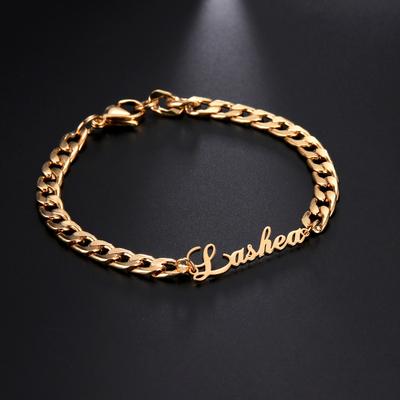 Cuban Chain Custom Name Bracelet Men Women Personalized Name Bracelets Stainless Steel Jewelry Customized Gifts 2026 New Trend