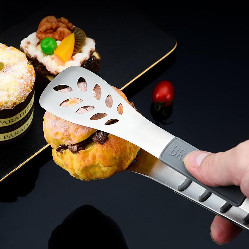 Silicone Handle Stainless Steel Food Tongs