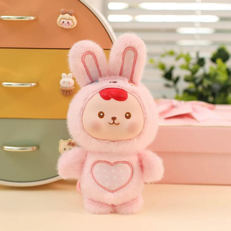 Cartoon Rabbit Panda Cat Dog Elf Plush Toys Cute Baby Animal Pendants Soft Cozy Hanging Decor Car Keychain Backpack Decor