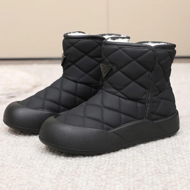 Fashion Women Waterpoof Platform Warm Snow Boots Winter Thick Sole Non Slip Outdoor Cotton Shoe Woman Non Slip Casual Comfort Ankle Boot