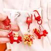 1/7Pcs Cartoon Year Of The Horse Keychain Cute Resin Pony Key Ring Bag Decor Accessories New Year Pendant Small Gifts