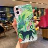 Tropical Jungle Print Leopard Sloth Clear Phone Case For iPhone 15 14 11 12 13 Pro Max Mini XS XR 8 7 Plus Back Cover Soft Cases