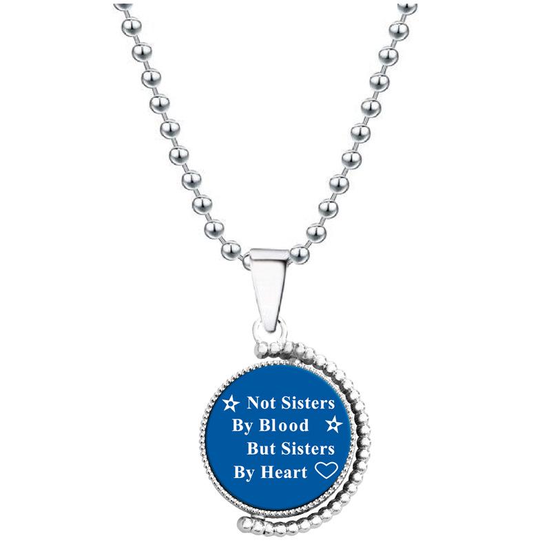 European & American Moon Pendant Necklace - Rotatable Engraving, Creative Christmas Gift, Titanium Steel.