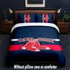Boston Red Sox Design Bed Beddengoed Set 1 Dekbedovertrek + 2 Kussenslopen Zacht Ademend Huishoudelijk Beddengoed