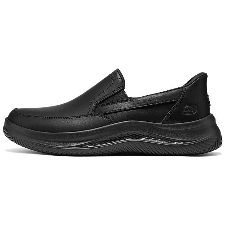 Skechers Casual Comfortable Versatile Casual Leather Shoes Men Shoes Black 205732-BBK 44