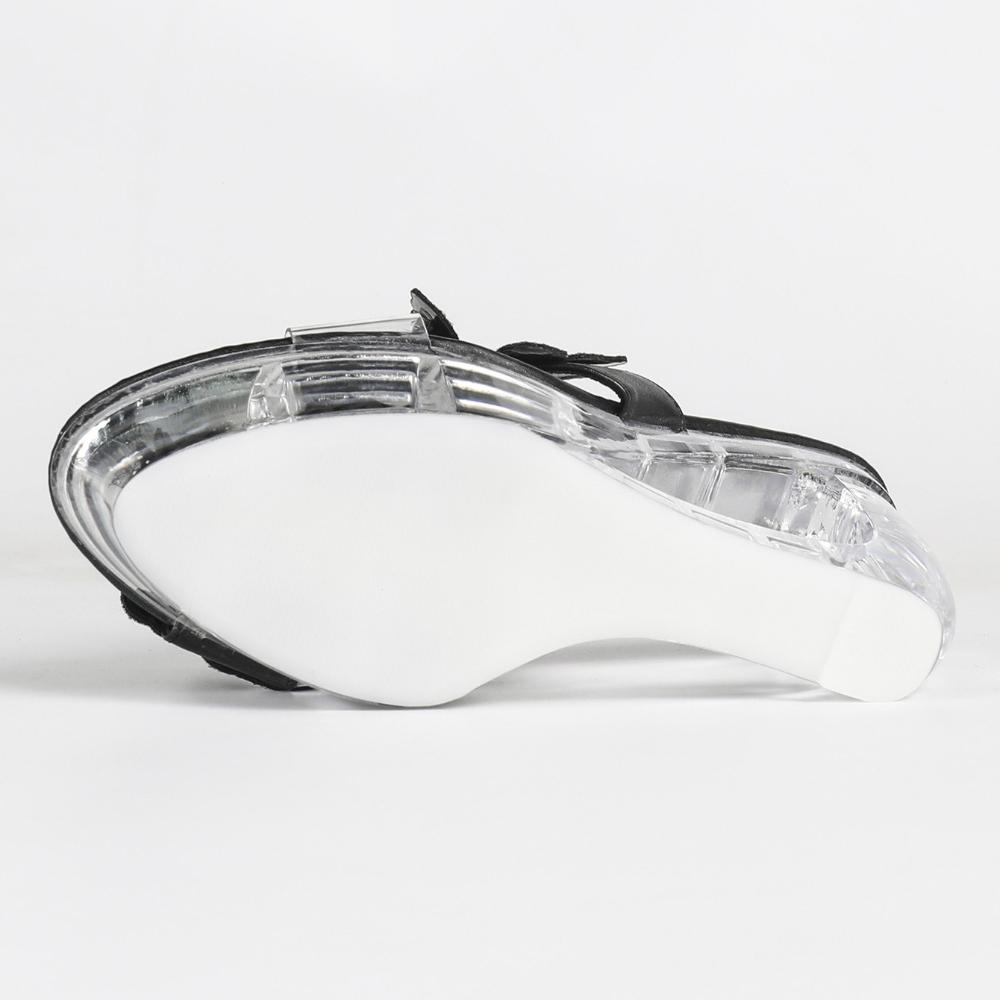 10.5CM Transparent Special Wedge Slippers, Crystal Platform Open Toe Slides, Sexy Nightclub Shoes LFD-1108WG-H44