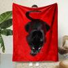 Black Panther Pattern Flannel Printed Blanket Suitable for All Seasons Suitable for Living Room Office Sofa and Travel 180x250CM