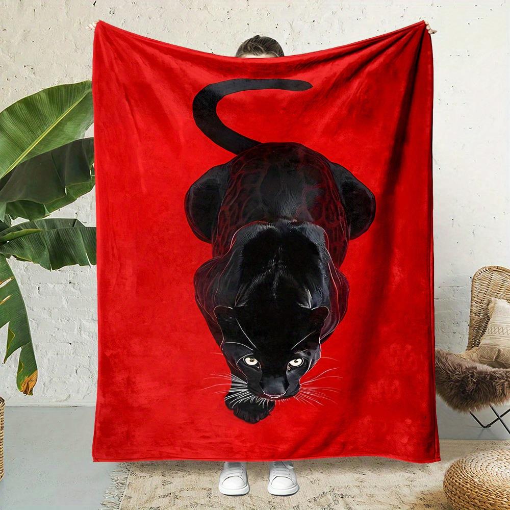 

Black panther pattern Flannel printed blanket suitable for all seasons suitable for living room office sofa and travel 180x250CM 75x100cm (30x40inch)
