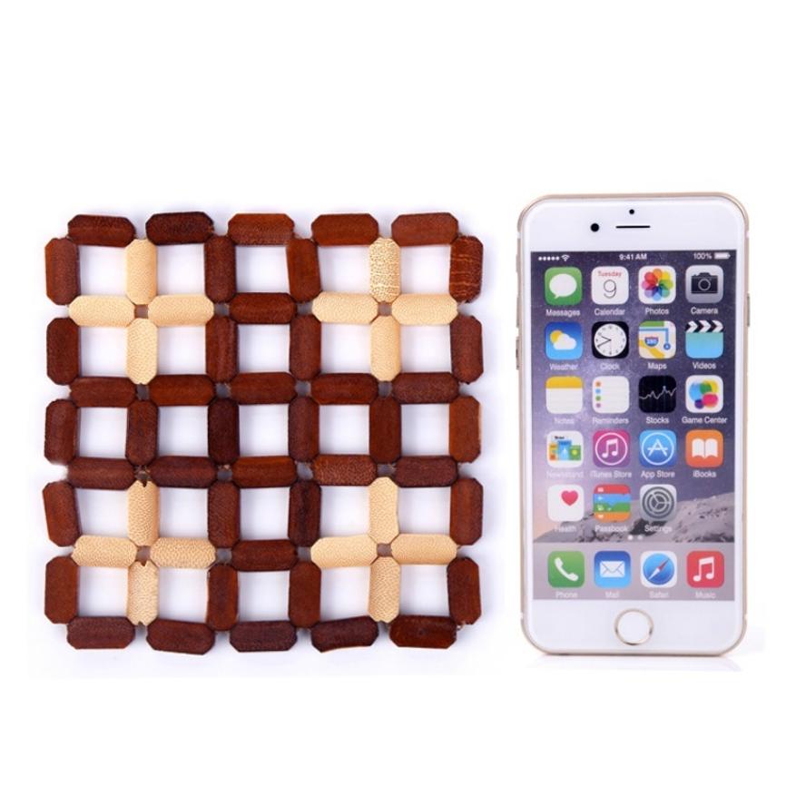 1 Pcs New Kitchen Thickening Table Cup Pot Mat 13*13cm Insulation Pad Dining Table Placemats Bamboo Mats Coasters Cooking Tool