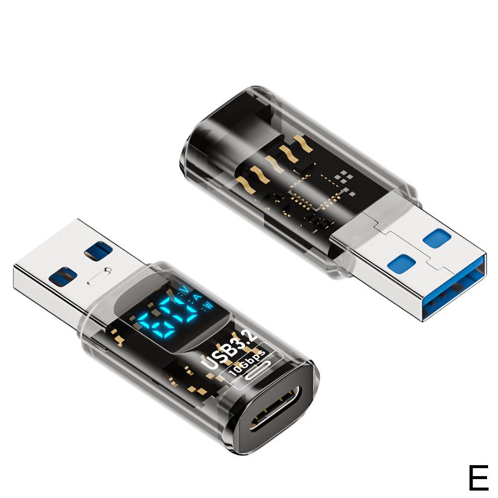 100W USB C-adapter Typ C till Typ-C Adapter med digital display OTG-kontakt För iPhone Surfplatta Bärbar dator USB C OTG-kontakt