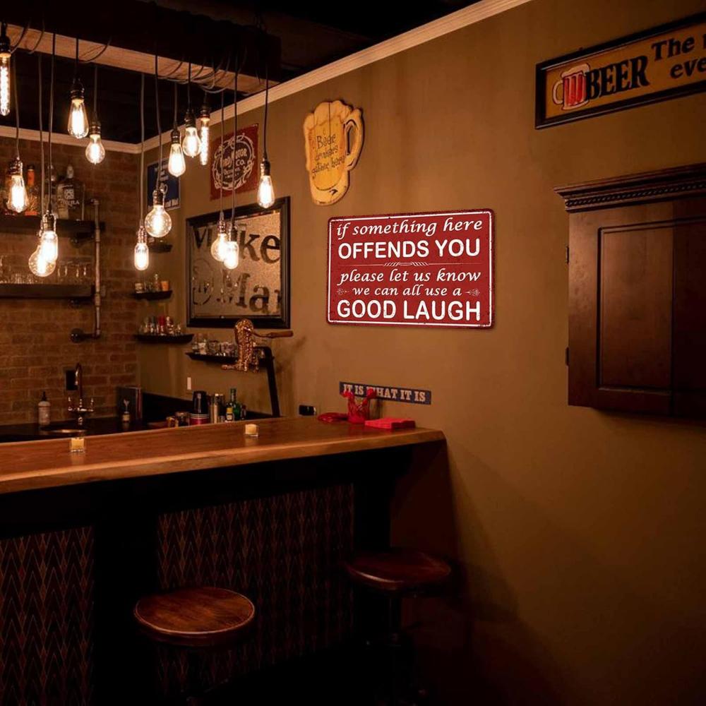 Funny Bar Sign Man Cave Vintage Metal Sign If Offensive Here Sign For Garage Home Bar Wall Decoration Display Piece Artwork
