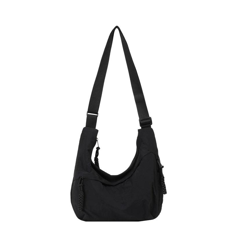 

Canvas Crossbody Bags Large Capacity Korean Simplified Shoulder Bag Lightweight Solid Color Dumpling Bag Travel Sports Hobos Bag