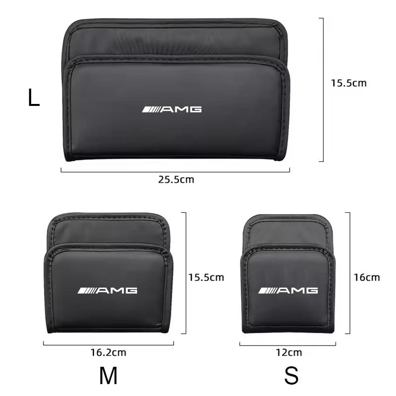 Car Leather Storage Bag Sundry Items Velcro Storage Box Accessories Car Decal For Mercedes Benz AMG W214 W205 W204 W206 W213 W21