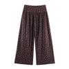 Womens High-Waisted Pleated Polka Dot Wide Leg Trousers Casual Straight Cut Pants 2026