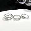 Niche Design Double-Layer Pink Love Open Ring Set Stacked Ring Personalized Women'S Fashion High-End Jewelry
