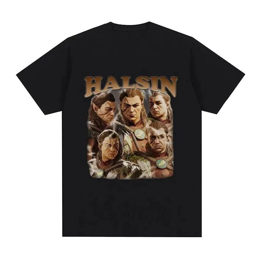 Retro Astarion Halsin Baldurs Gate 3 Unisex Women Print Tee Cotton T Shirt Short Sleeve Tshirt Fashion Oversized T-shirts Clothes
