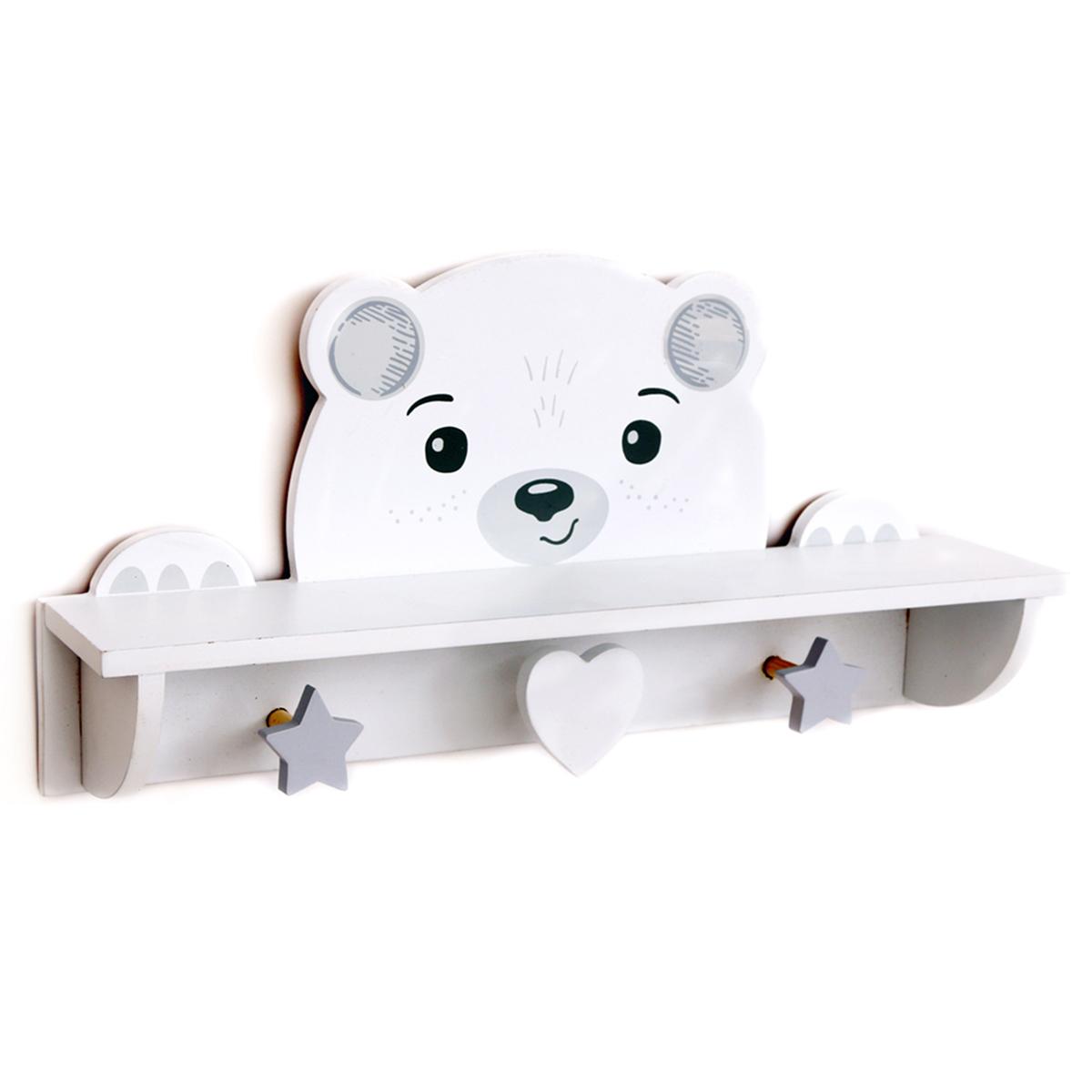 

Les Trésors De Lily [A1409] - Крючок настенный Ourson бело-серый (3 головы) - 40x20x9см