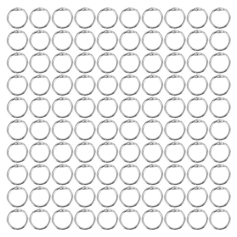 

A84E-100Pcs Loose Leaf Binder Rings Key Rings Book Rings Binder Rings For Scrapbook/Album/Craft