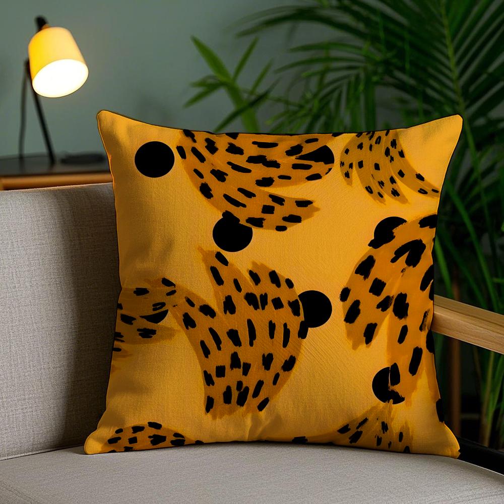 Art Abstract Illustration Cushion Cover Soft Short Plush Double-Sided Printing Home Decor Machine Washable Pillow Case Gift
