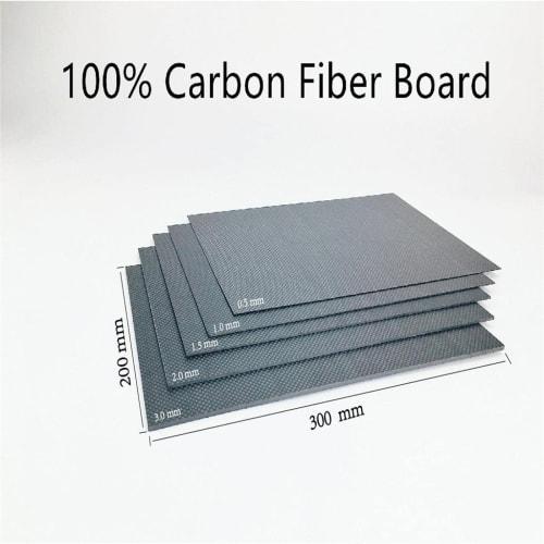 Fenteer 3K Carbon Fiber Plate, Carbon Fiber Laminate, Carbon Fiber Sheet, Glossy/Matte Surface for Kite and RC Airplane, 100% Carbon Fiber, 200x300mm,