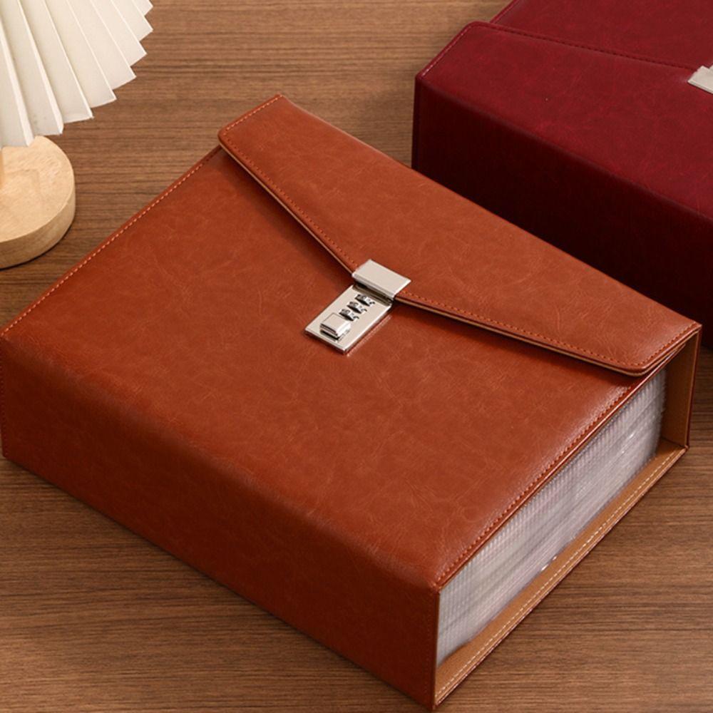 with Combination Lock Money Savings Binder PU Leather Savings Challenge Book  Cash Envelope System