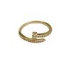 Lan Zhi Gold-Plated Open Ring: Micro-Paved Elegant Women's Fashion Jewelry