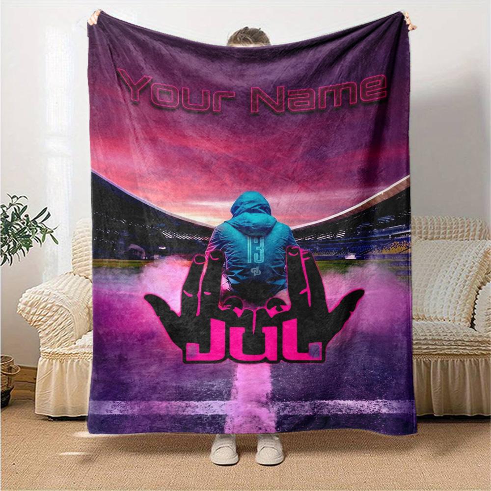 Name Custom Jul Album Print Flannel Blanket High Quality Warm Comfortable Cover for All Seasons Perfect for Gifts Home Decor
