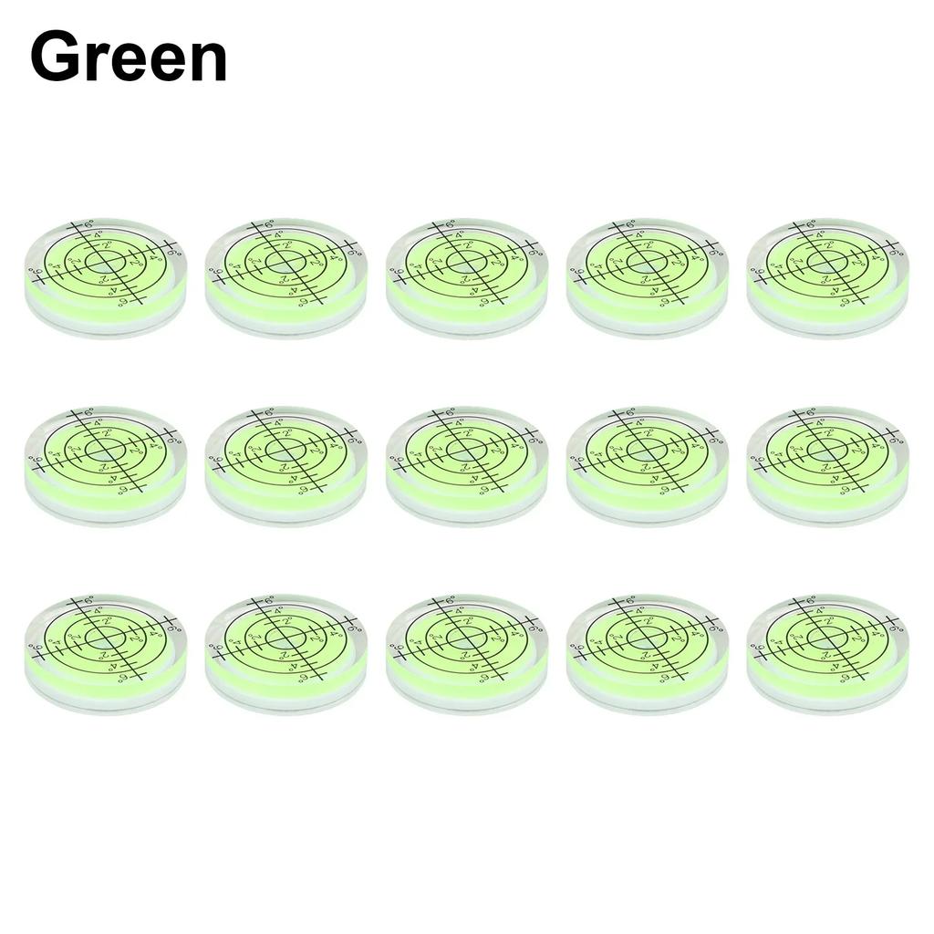 Set of 15 32mm Bubble Levels with Degree Mark for Spirit Level Circular Measuring Meter for Adjusting Office Machines and Toys