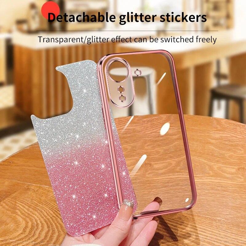 Fashion Plating Gradient Glitter Case pro Xiaomi Mi 14 13 Pro 12 11 Lite 11T Redmi Note 12 Pro 12S 11 11S silikonový zadní kryt