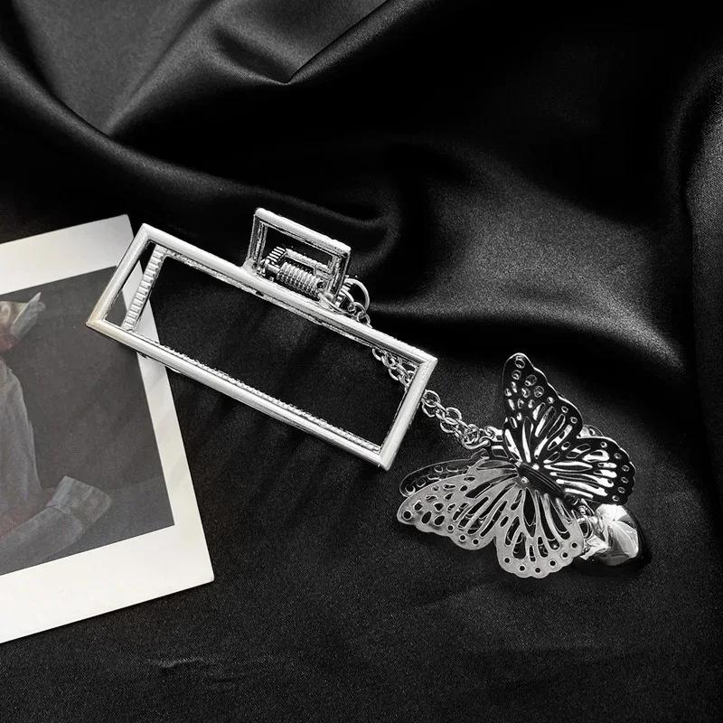 

Korean INS metal hair clip shark clip fixed hair for women butterfly tassel clip size hair accessory top clips Headwear B