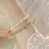Woven Bracelet, Imitation Hetian Jade & Pearl, Fresh Sweet Style Women Jewelry