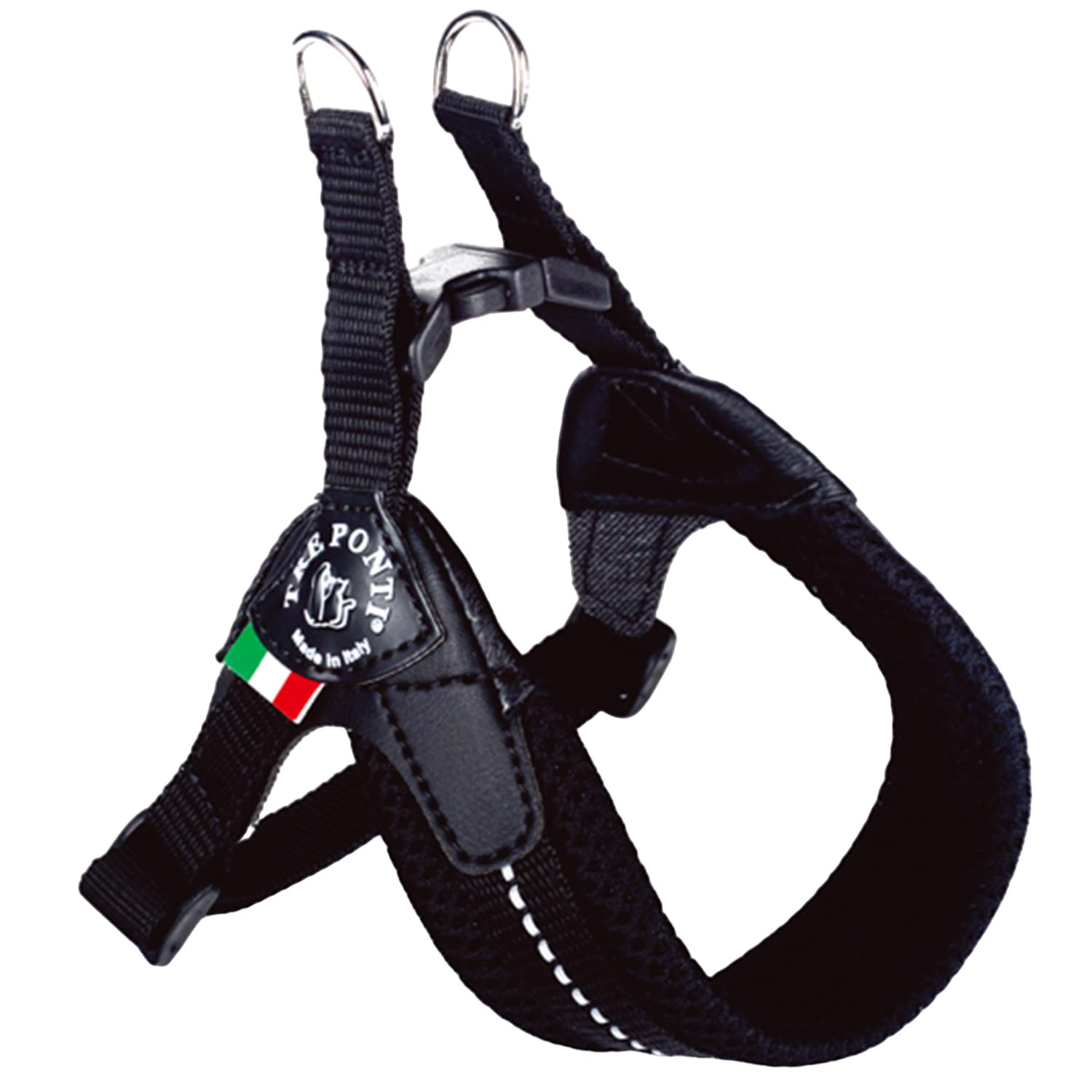 

Tre Ponti Fibbia Adjustable Type SOFT MESH Dog Harness (LTP123) (Size 1, Black) чёрный