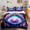 Colorful Mandala Lotus Decor Set Bedding Set with 1 Duvet Cover 2 Pillowcases Single Double King Queen, Gift