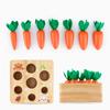 Baby Montessori Toys Wooden Block Set Pulling Carrot Ability Alpinia Shape Matching Size Cognition Educational Toy Gift Kid