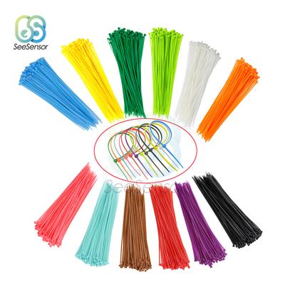100pcs 200mm Self-locking Nylon Cable Ties 8 Inch 12 Color Plastic   Wire Zip Tie 18 Lbs Binding Wrap Straps