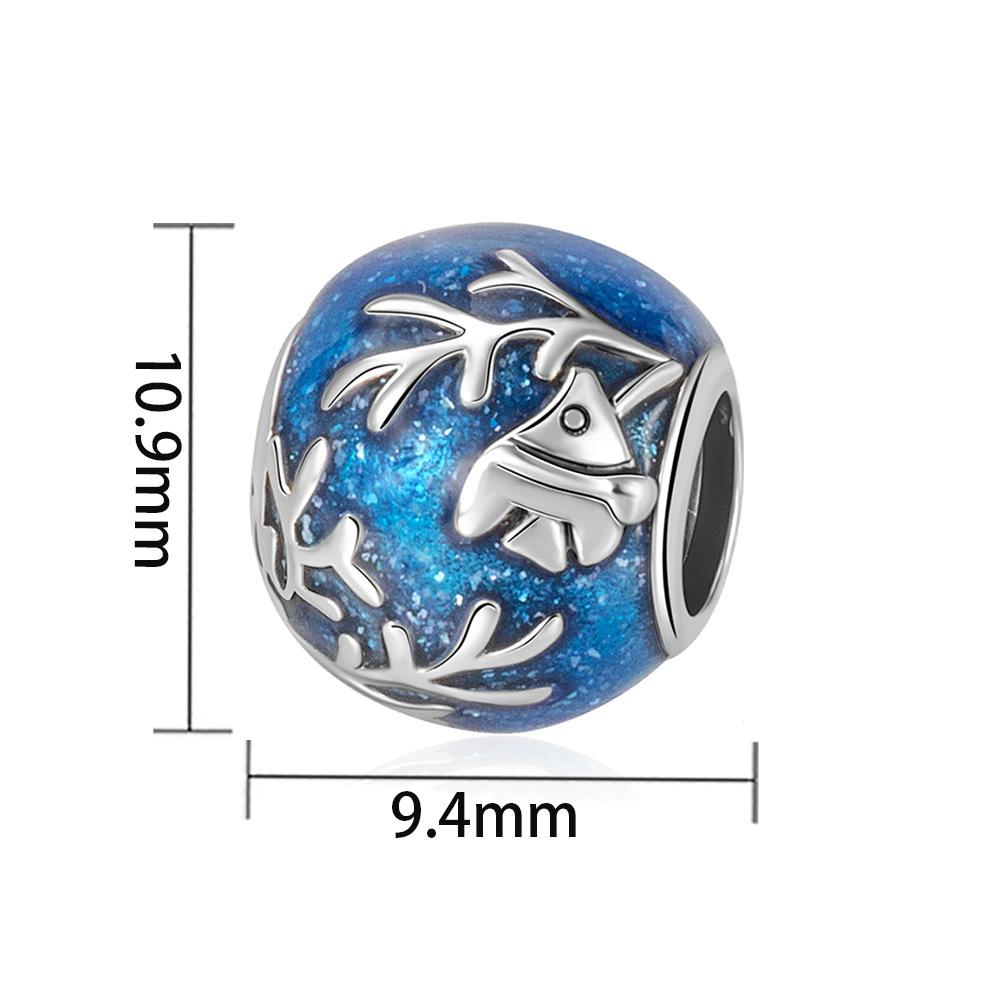 

S925 Silver Ocean Theme Beaded Coral Fish Pattern Round Bead Bracelet Necklace DIY Craft Accessories Kit