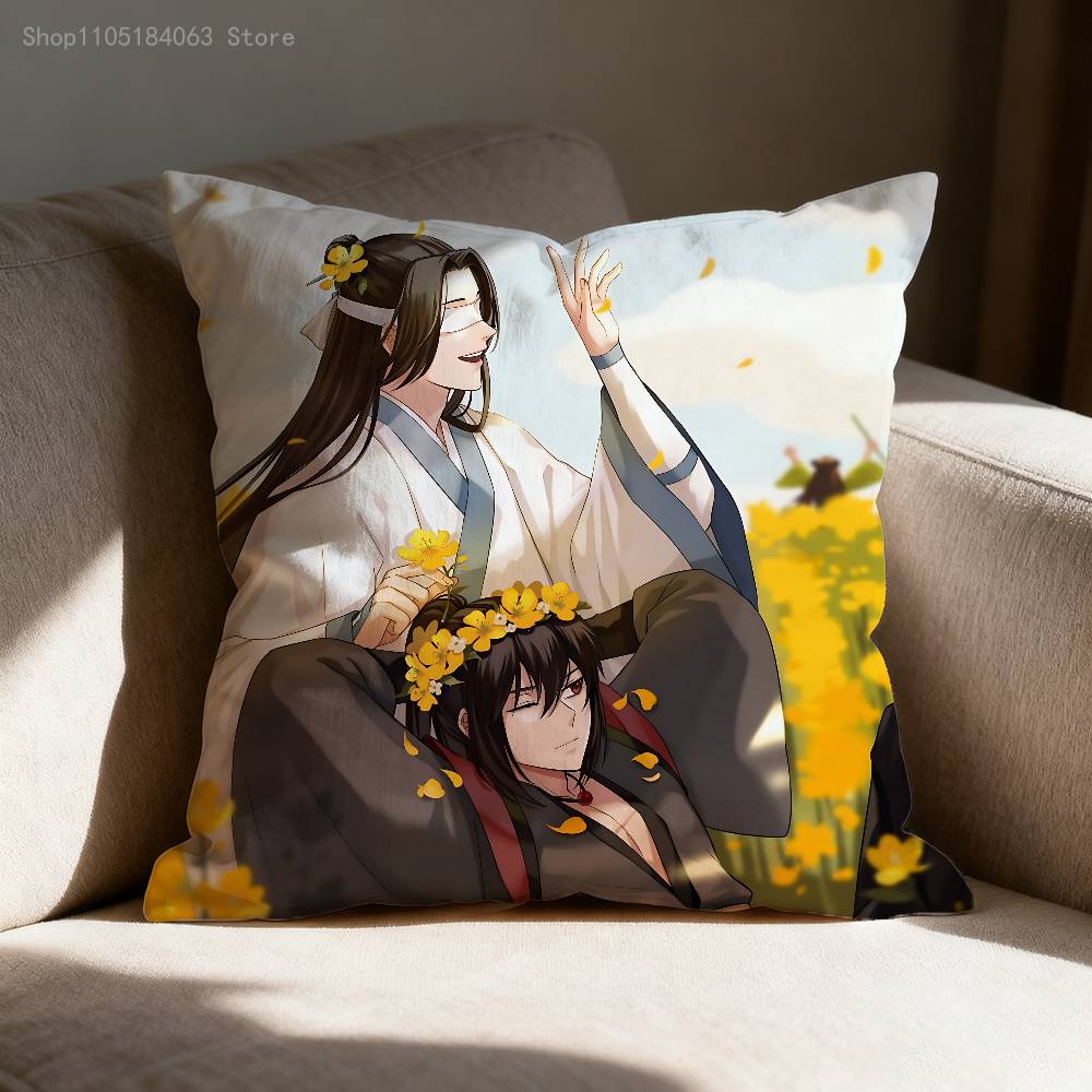Mo Dao Zu Shi Pillow Case Print Polyester Fiber 40X40 Cm Home Sofa Throw Cushion Cover Decoration