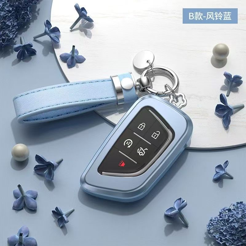 Car Key Case For Cadillac Key Pouch Xt5/Xts/Ct5/Ct6/Xt4/Xt6/Atsl Full Coverage High-End Shell Buck Cover Goddess