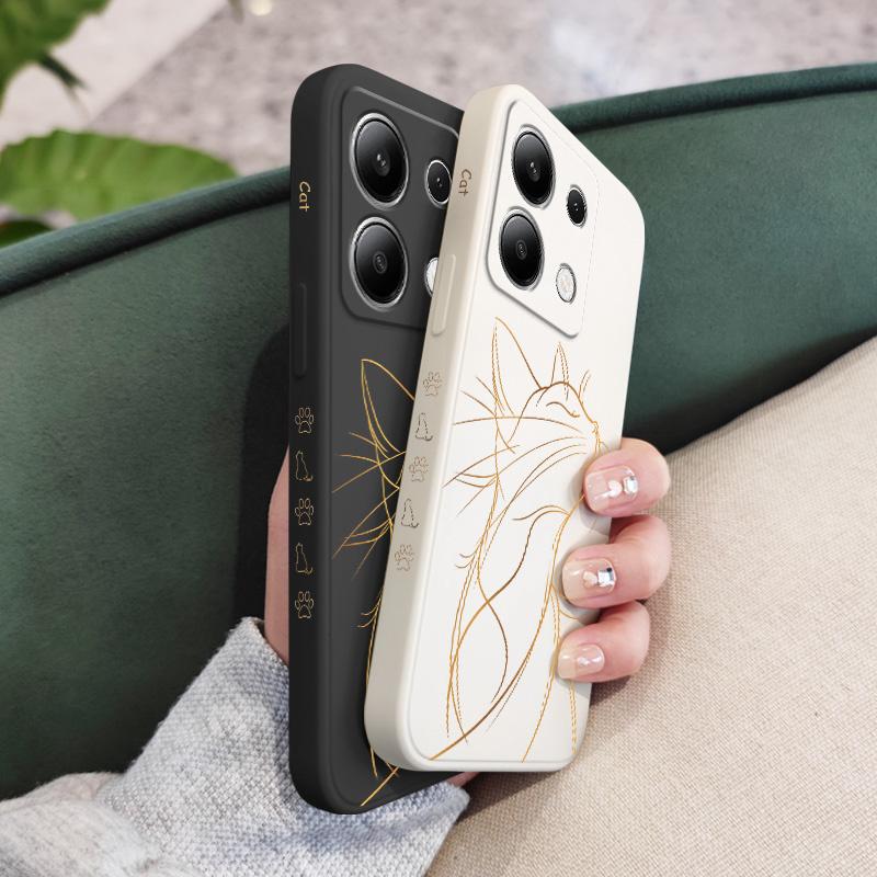 Husă Mândră Pisică Pentru Xiaomi Redmi Note 14 13 12 12S 11 11S 10 10S 9 9S Pro Plus 4G 5G Husă Silicon Lichid