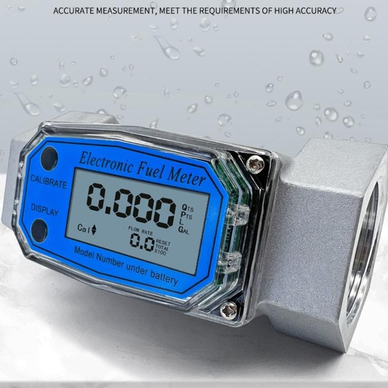 Liquid Flow Sensor Meter Flowmeter with LCD Display for Diesel-Fuel Water 1in/2in/2.5in/3in Electronic Turbine-Flowmeter