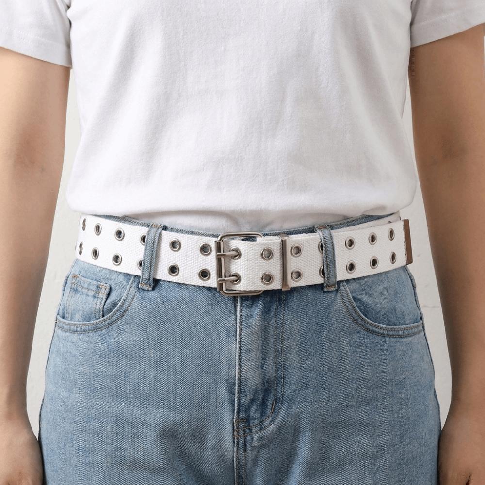 Solid Color Canvas Waist Belt Nylon Woven Belts Casual Men's Belt Jeans Wear