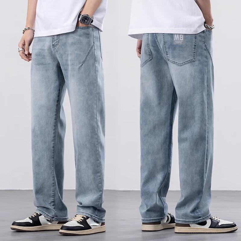 

Весна и осень зима новые мужские обычные джинсы облегающие прямые эластичные деловые универсальные длинные брюки 38