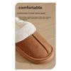 Wearing Cotton Slippers for Women's Autumn and Winter Home, Couple's Warm Shoes with Toe Caps and Thick Soled Slippers for Men's Autumn and Winter