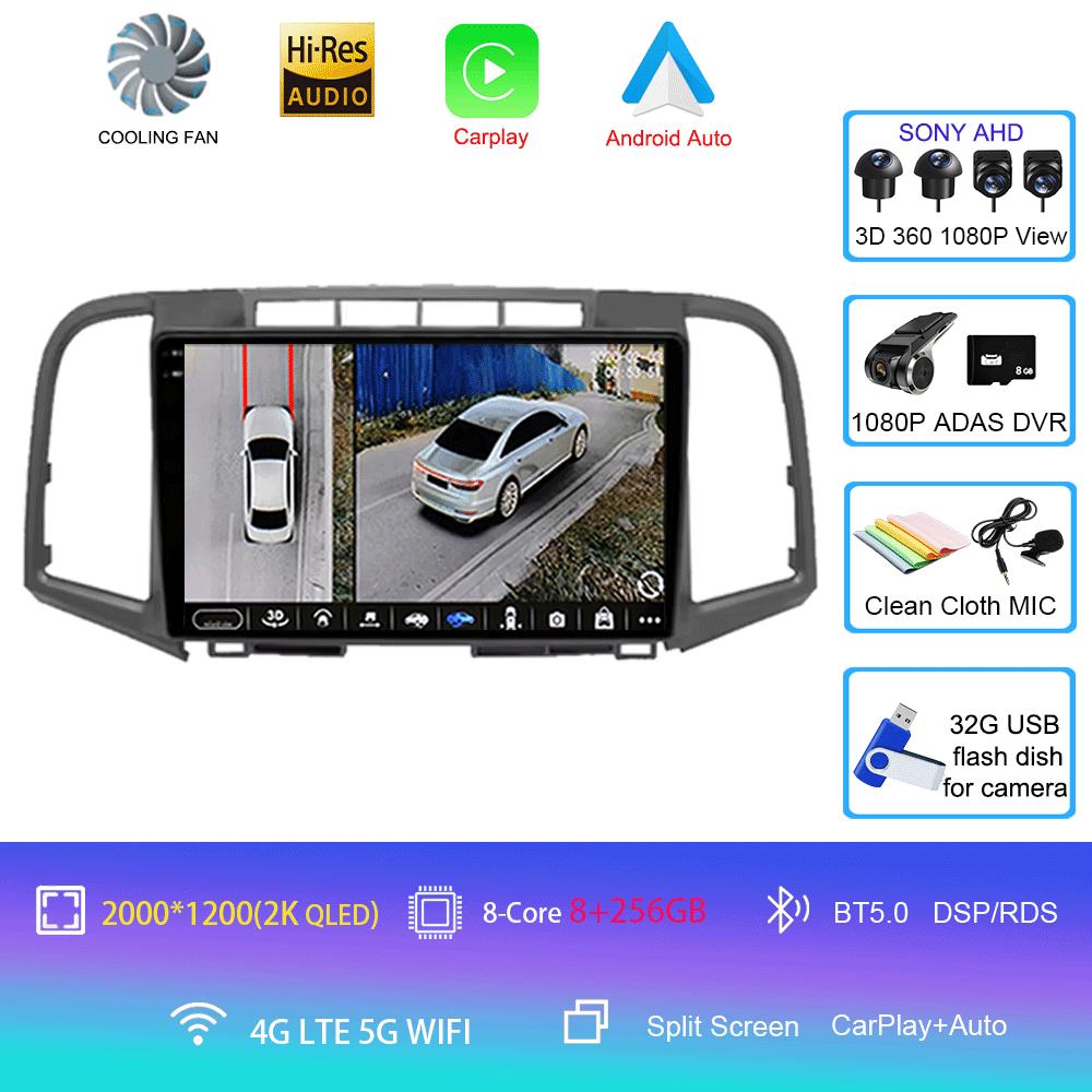 For Toyota Venza 2008 - 2016 QLED DSP Android 14 Car Radio Smart Multimedia Video Player Auto Stereo Navi GPS Head Unit