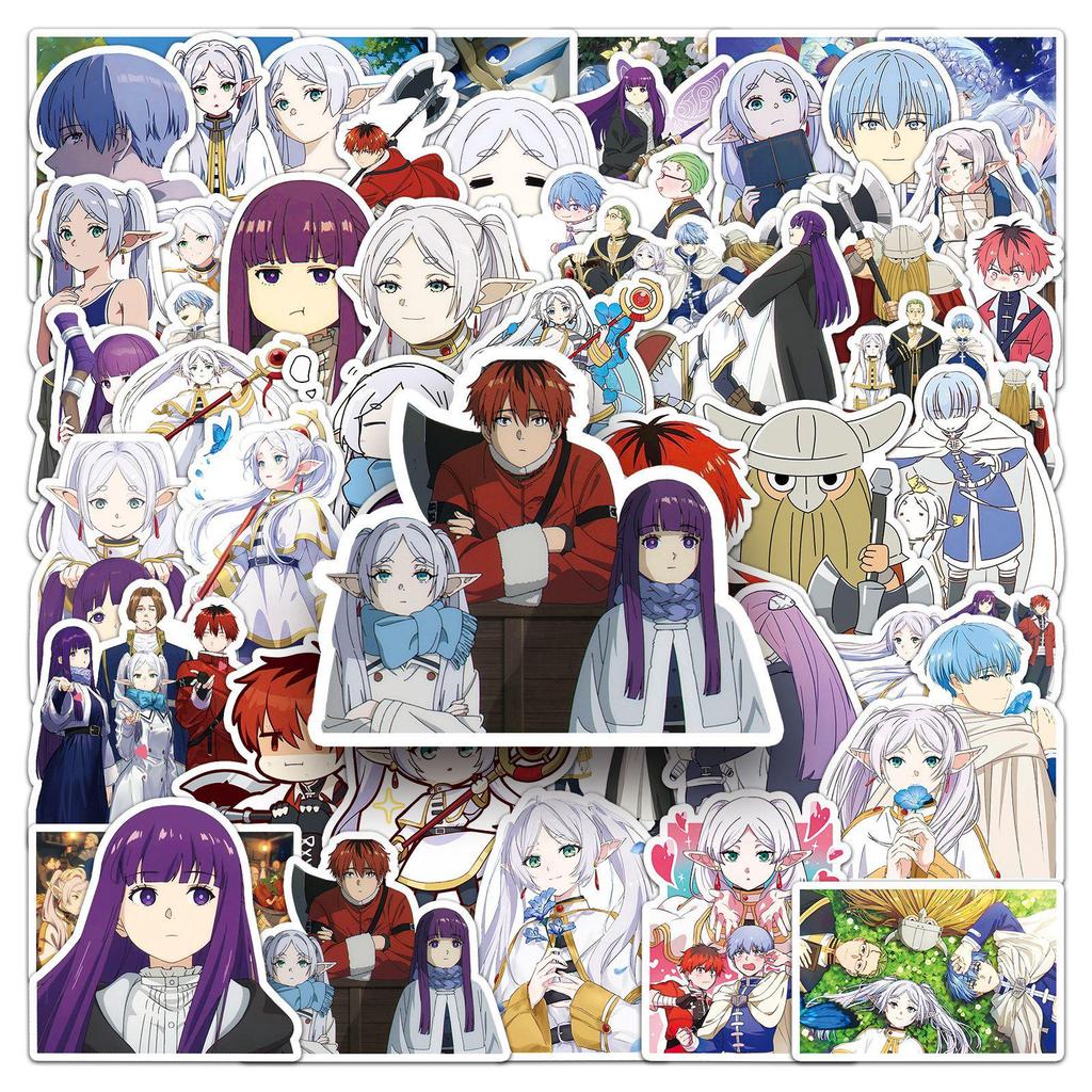 50 Frieren: Beyond Journey's End Anime Stickers - Personalized Cartoon Decor for Phone Cases & Suitcases