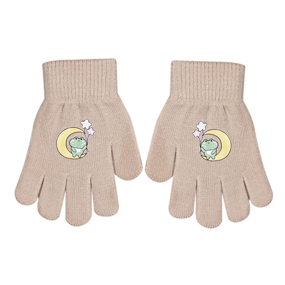 1Pair Coldproof Children's Gloves 7-9 Years Cartoon Gloves Unisex Hand Gloves  Children